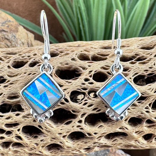 David Rosales Mystic Pearl Inlaid Sterling Silver Earrings