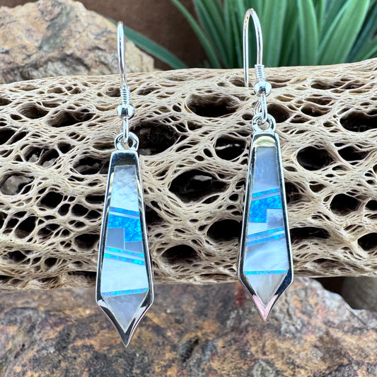 David Rosales Mystic Pearl Inlaid Sterling Silver Earrings