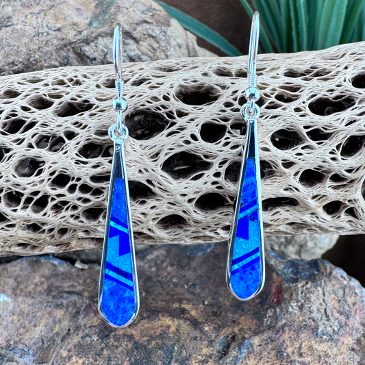 David Rosales Blue Sky Inlaid Sterling Silver Earrings