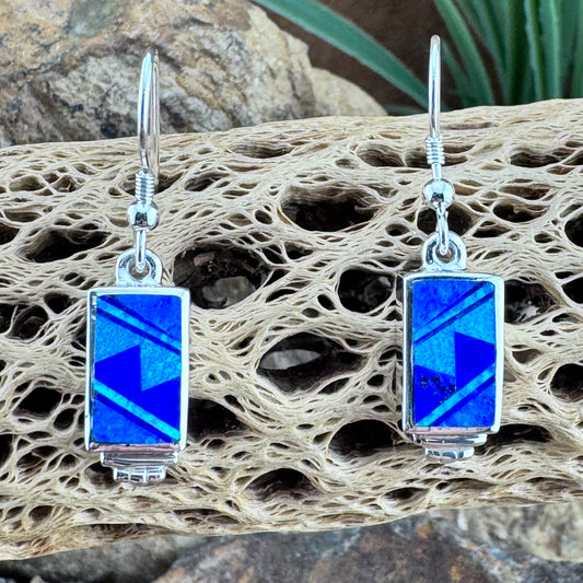 David Rosales Blue Sky Inlaid Sterling Silver Earrings