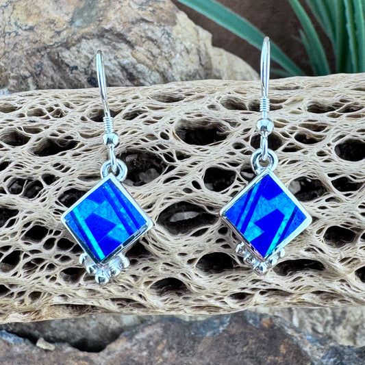 David Rosales Blue Sky Inlaid Sterling Silver Earrings