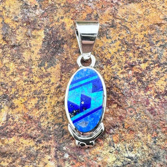 David Rosales Blue Sky Inlaid Sterling Silver Pendant