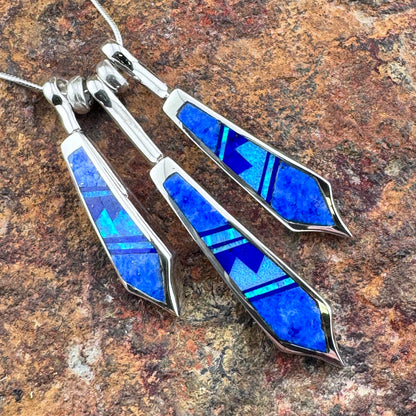 David Rosales Blue Sky Inlaid Sterling Silver Necklace