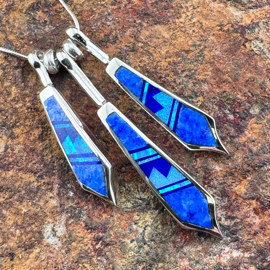 David Rosales Blue Sky Inlaid Sterling Silver Necklace