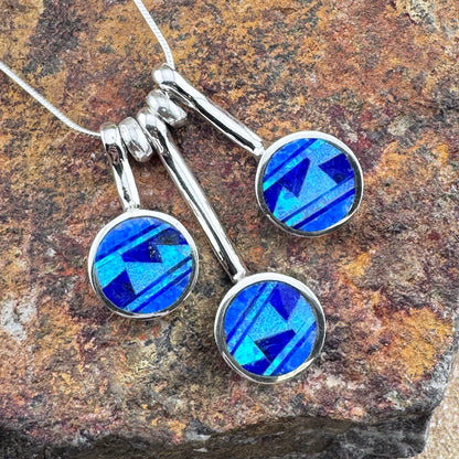 David Rosales Blue Sky Inlaid Sterling Silver Necklace