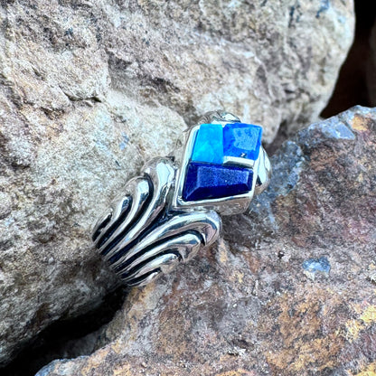David Rosales Blue Sky Cobble Inlaid Sterling Silver Ring