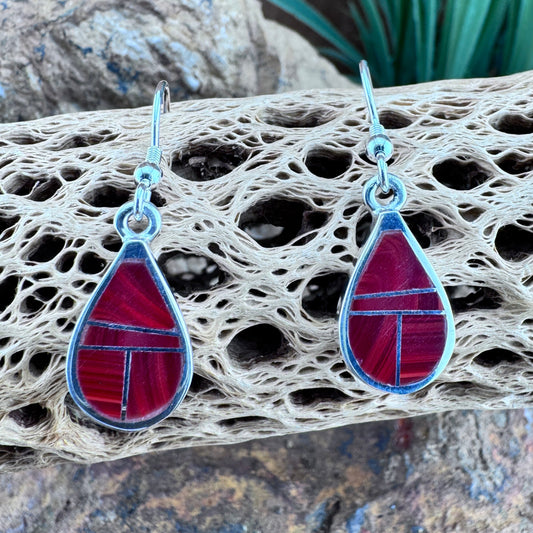 David Rosales Rosarita Inlaid Sterling Silver Earrings