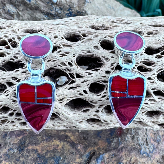 David Rosales Rosarita Inlaid Sterling Silver Earrings