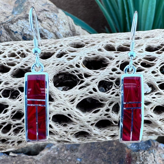 David Rosales Rosarita Inlaid Sterling Silver Earrings