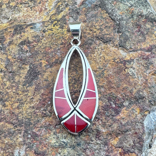David Rosales Rosarita Inlaid Sterling Silver Pendant