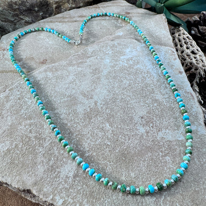 Sonoran Gold Turquoise Beads Necklace & Matching Earrings Set by Leonard Nez