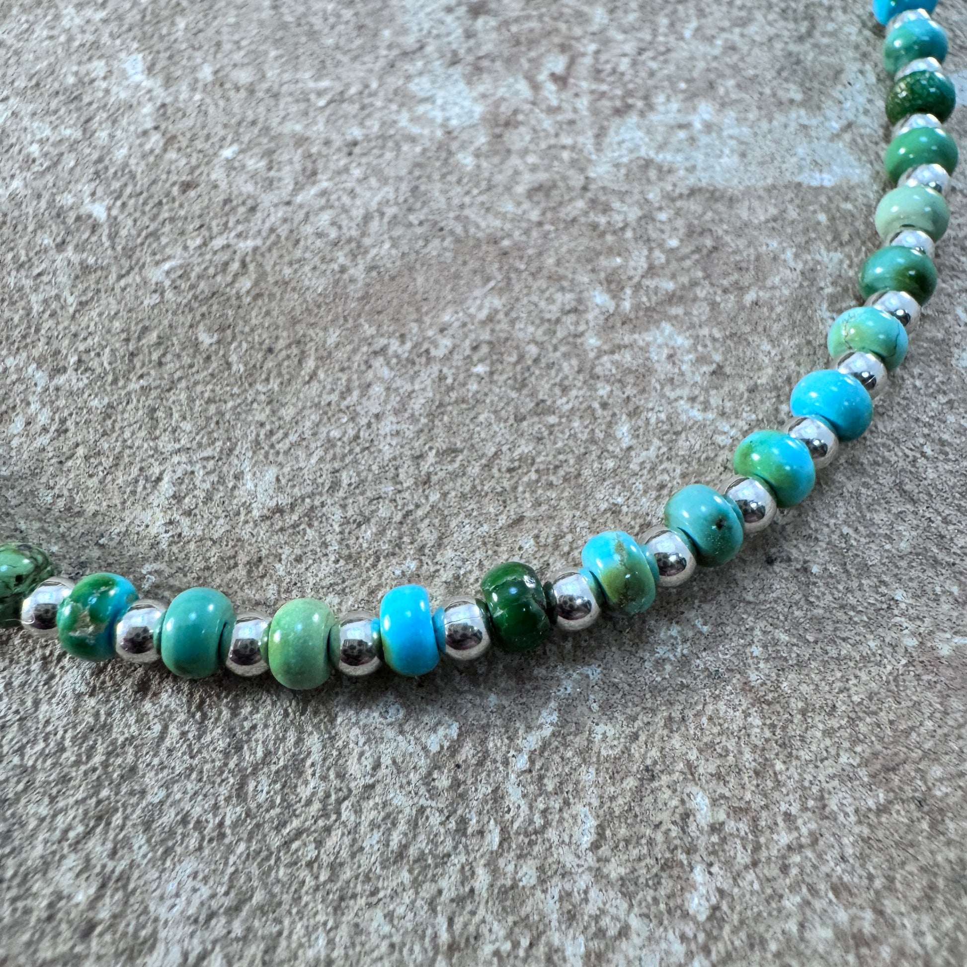 Sonoran Gold Turquoise Beads Necklace & Matching Earrings Set by Leonard Nez