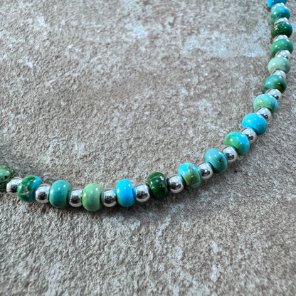 Sonoran Gold Turquoise Beads Necklace & Matching Earrings Set by Leonard Nez