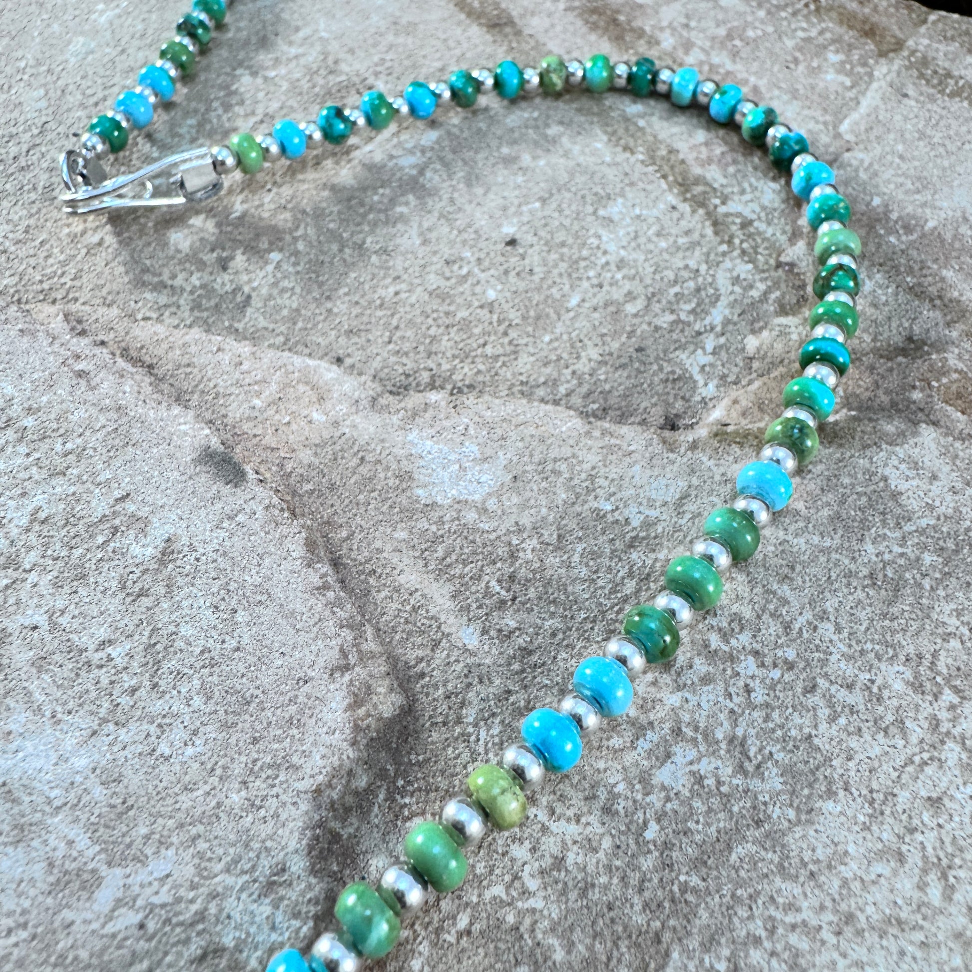 Sonoran Gold Turquoise Beads Necklace & Matching Earrings Set by Leonard Nez