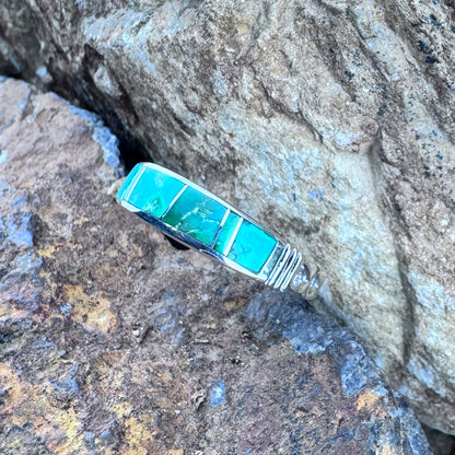 David Rosales Sonoran Gold Inlaid Sterling Silver Ring