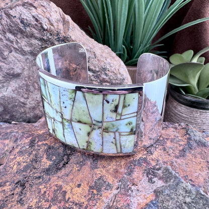 David Rosales Palomino Inlaid Sterling Silver Bracelet