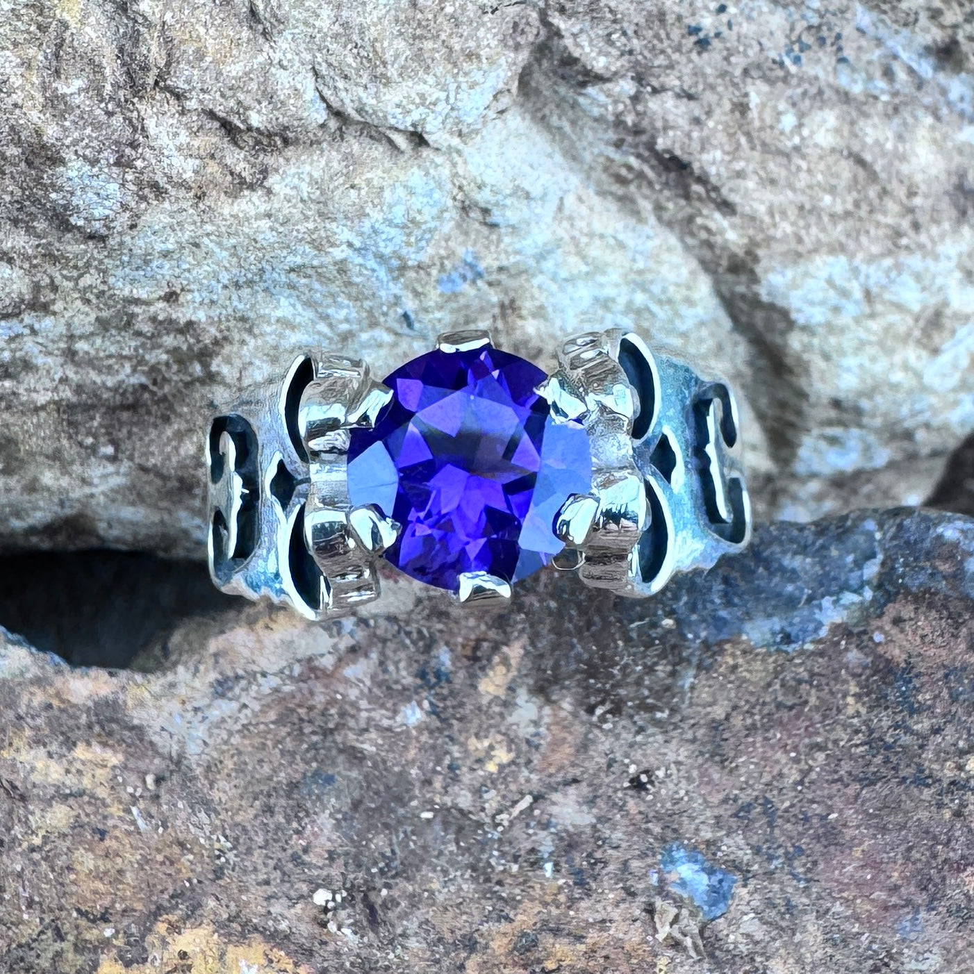 Sterling Silver Country Amethyst Ring by David Rosales