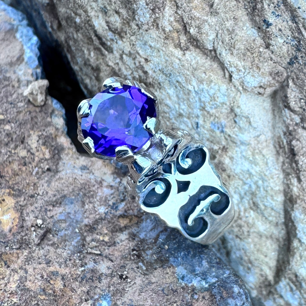 Sterling Silver Country Amethyst Ring by David Rosales