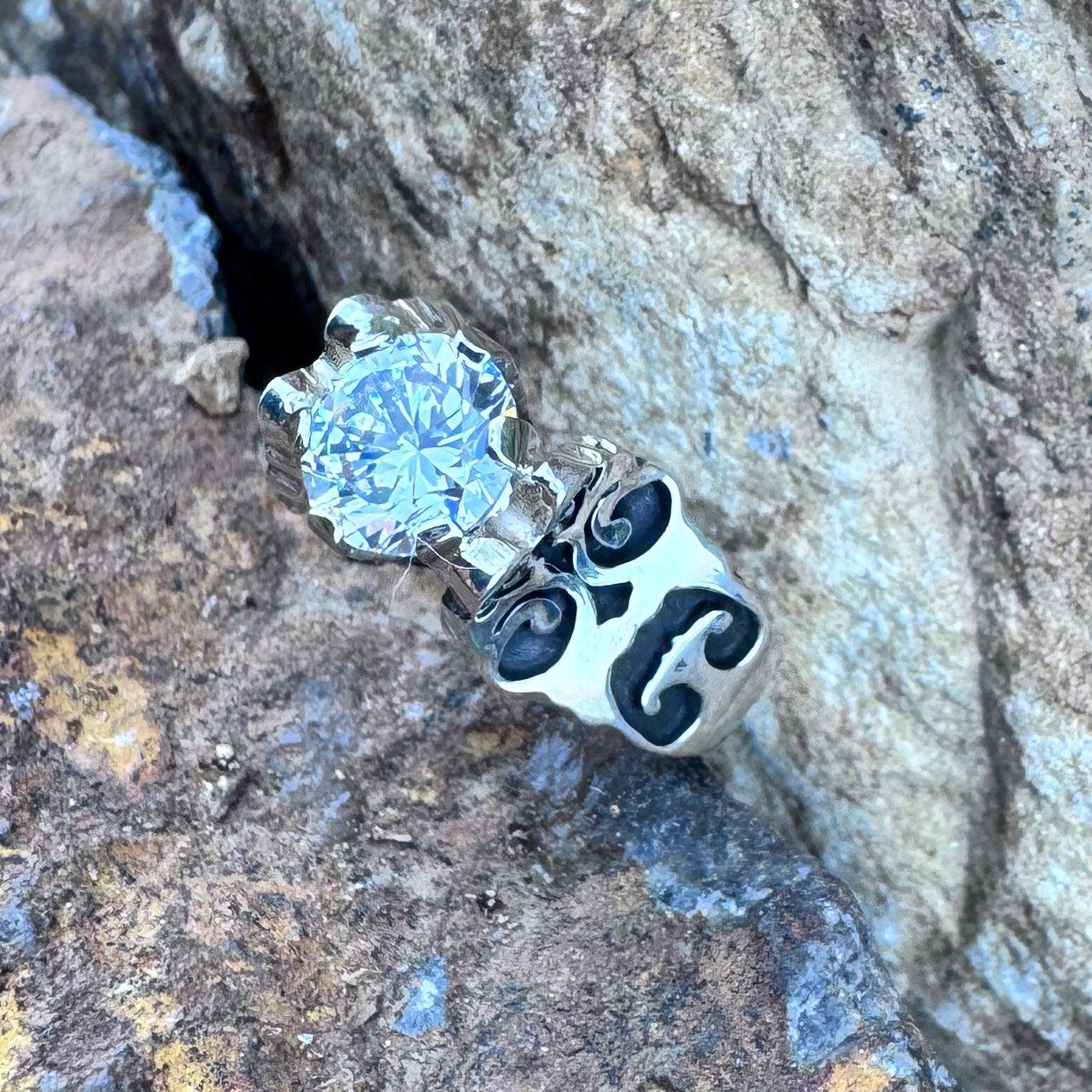 Sterling Silver Country Cubic Zirconia Ring by David Rosales