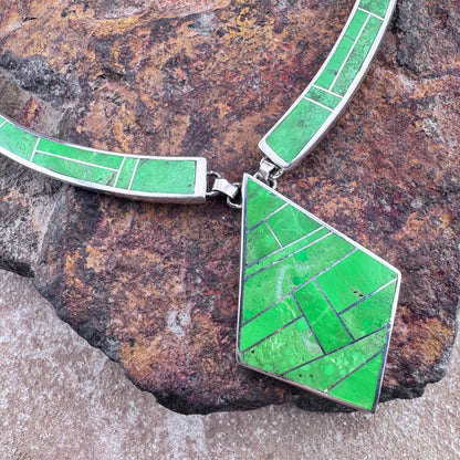 David Rosales Gaspiete Inlaid Sterling Silver Necklace