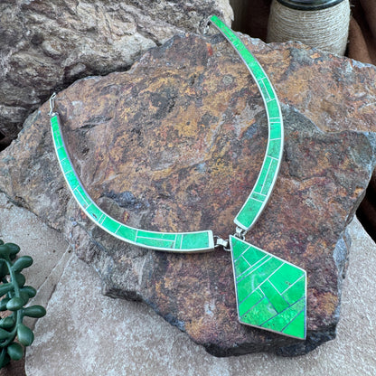 David Rosales Gaspiete Inlaid Sterling Silver Necklace