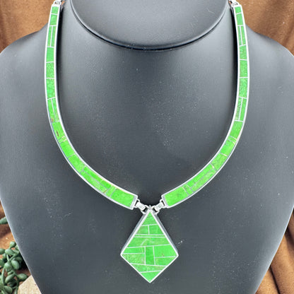 David Rosales Gaspiete Inlaid Sterling Silver Necklace