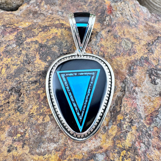 David Rosales Shadow Peak Inlaid Sterling Silver Pendant