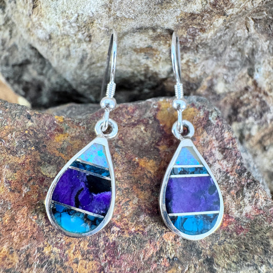 David Rosales Shalako Inlaid Sterling Silver Earrings