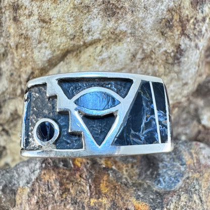 David Rosales Pietersite Inlaid Sterling Silver Ring
