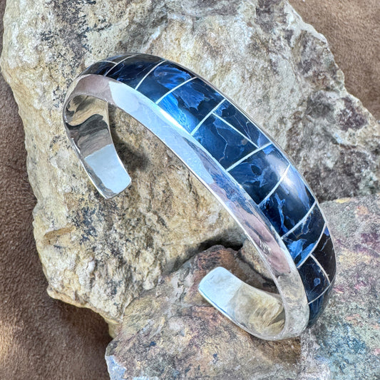 David Rosales Pietersite Inlaid Sterling Silver Bracelet