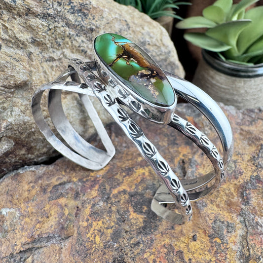 Royston Turquoise Sterling Silver Cuff Bracelet by Wil Denetdale