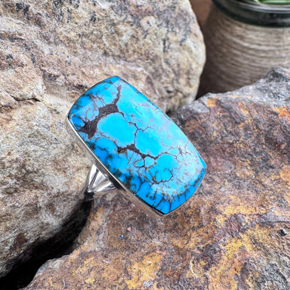 Prince Egyptian Turquoise Sterling Silver Ring by Kathy Webster