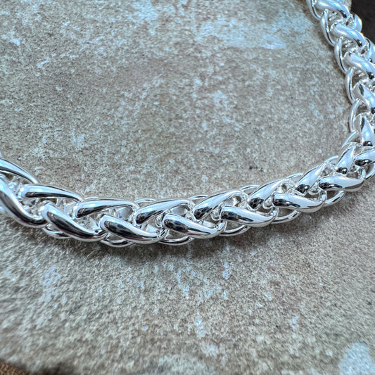 Single Strand Sterling Silver Link Chain Necklace by Artie Yellowhorse - Large