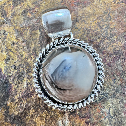 Sterling Silver Dome Rope Twist Pendant by Artie Yellowhorse