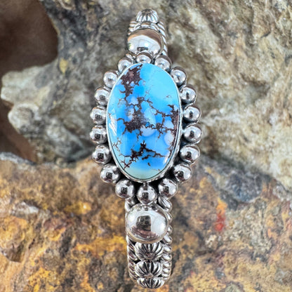 Golden Hill Turquoise Sterling Silver Bracelet by Artie Yellowhorse