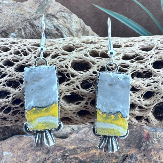 Bumble Bee Jasper Sterling Silver Earrings by Mary Tso