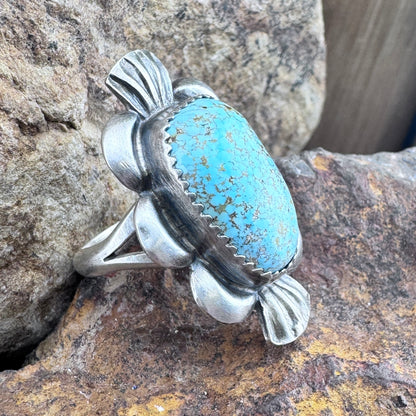 No. 8 Mine Turquoise Ring with Accents by Mary Tso