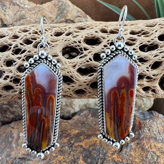 Moroccan Lace Red Agate Earrings by Artie Yellowhorse