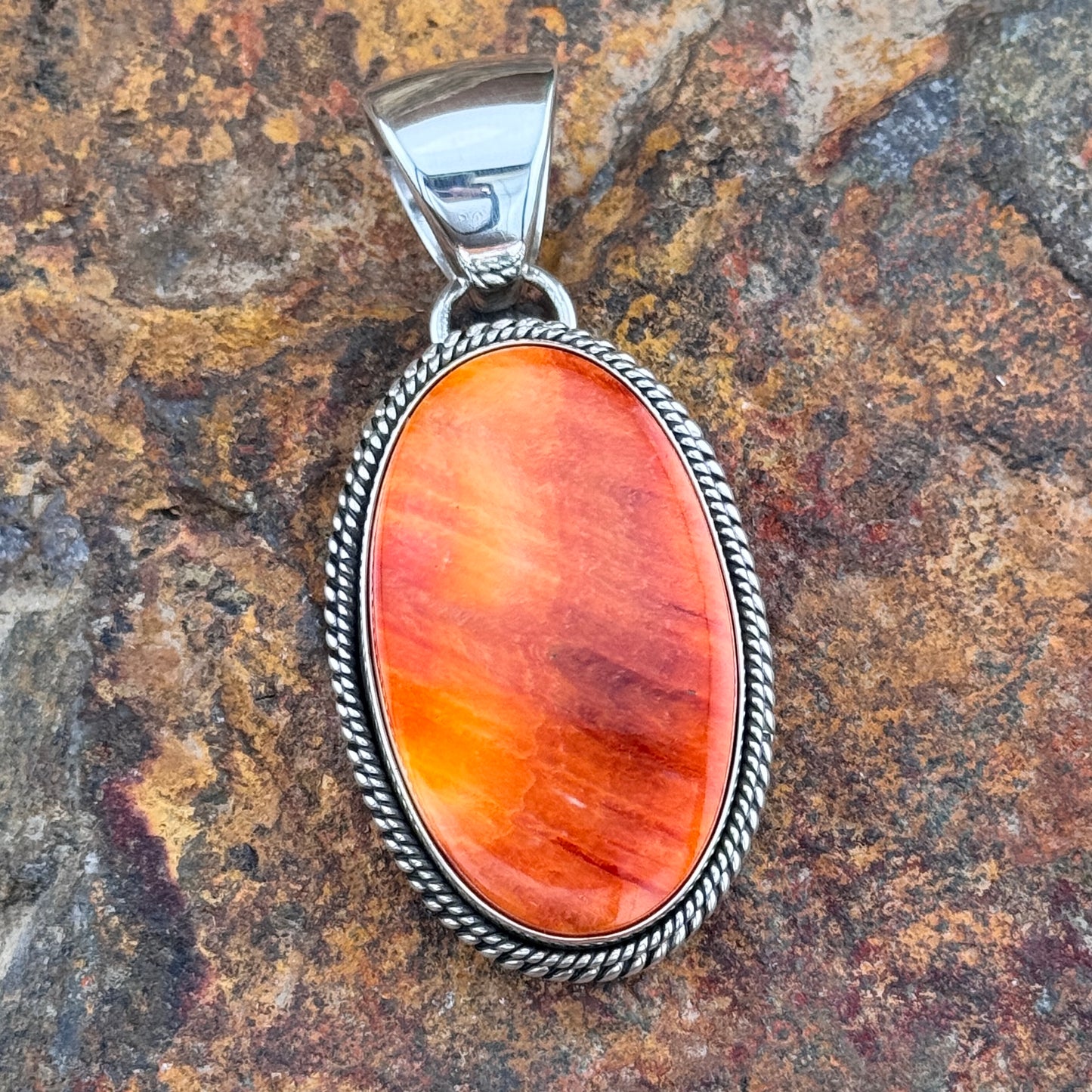 Spiny Oyster Sterling Silver Pendant by Artie Yellowhorse