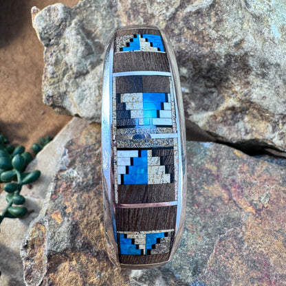 David Rosales Ironwood Inlaid Sterling Silver Bracelet