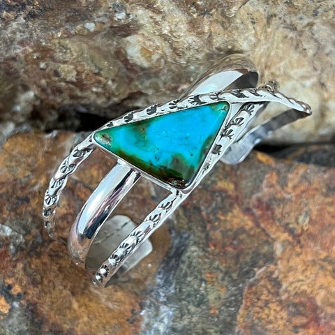 Royston Turquoise Sterling Silver Cuff Bracelet by Wil Denetdale