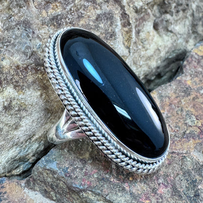 Black Onyx Sterling Silver Ring by Artie Yellowhorse
