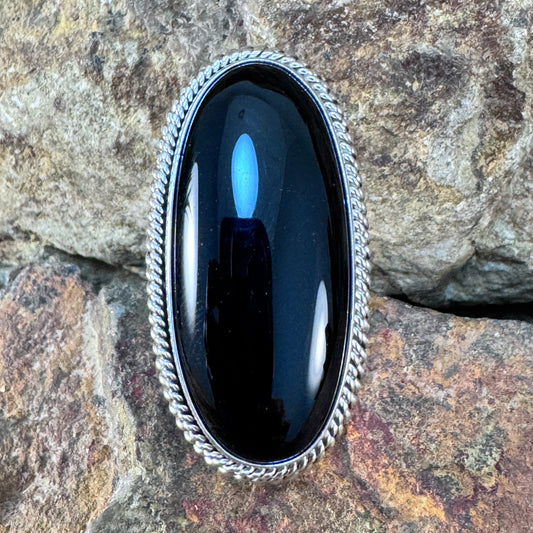 Black Onyx Sterling Silver Ring by Artie Yellowhorse