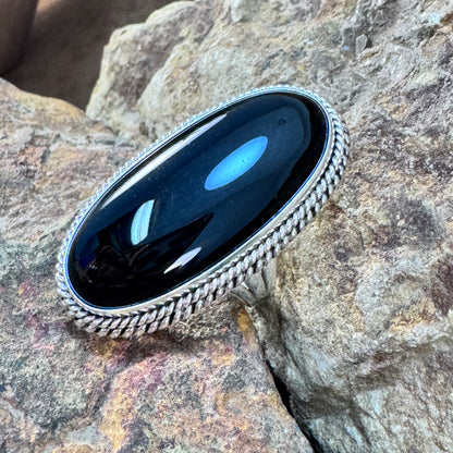 Black Onyx Sterling Silver Ring by Artie Yellowhorse