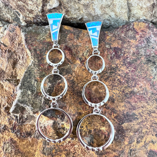 David Rosales Mystic Pearl Inlaid Sterling Silver Earrings Hoops