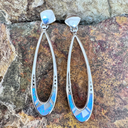 David Rosales Mystic Pearl Inlaid Sterling Silver Earrings