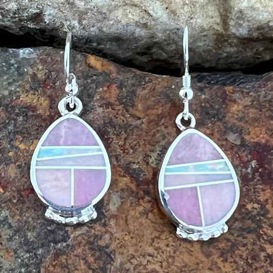 David Rosales Make Me Blush Inlaid Sterling Silver Earrings