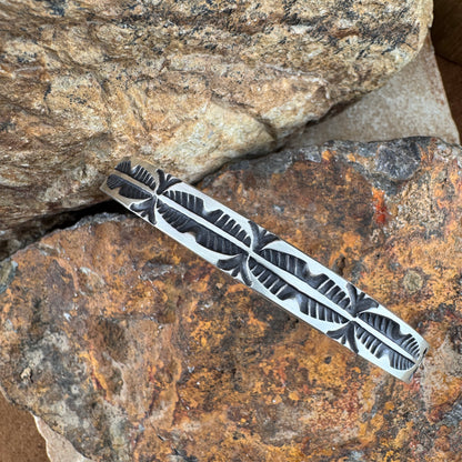 Traditional Sterling Silver Cuff Bracelet by Jerald Tahe