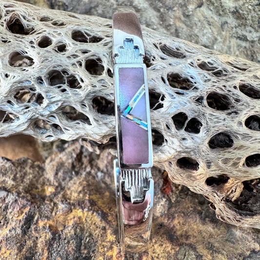 David Rosales Make Me Blush Inlaid Sterling Silver Bracelet