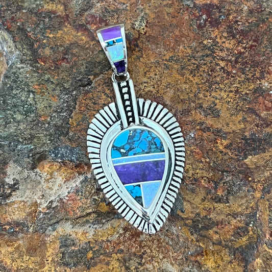 as part of the Shalako Collection features Sugilite, Tibetan Turquoise and Cultured Opa